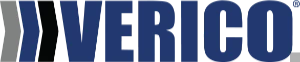VERICO logo with large blue text and a stylized grey and blue design on the left.